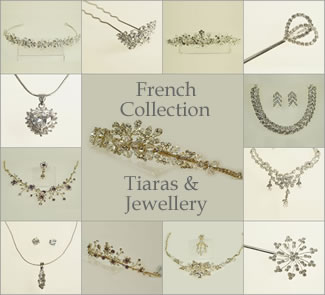 French Collection of Tiaras & Hair Accessories including Tiaras, Hairpins, Headdresses, Hairbands. Matching Jewellery available for many Tiaras - from The Wedding Accessories Boutique