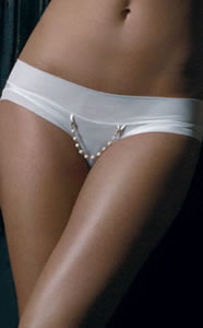 Rosary Lingerie Made By Niki - White Knickers - Exclusive Limited Edition Hand made Wedding Lingerie - Available from online shop of Wedding Accessory Boutique 