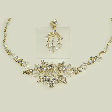 French Tiaras & Jewellery - Davina Necklace & Earrings 400 - from Wedding Accessories Boutique online Shop for Ramsgate Kent