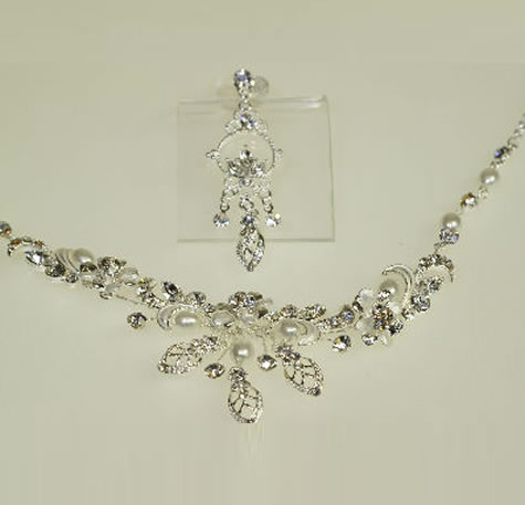 French Tiaras & Jewellery - Davina necklace and earrings set - from Wedding Accessories Boutique online Shop for Hythe Kent