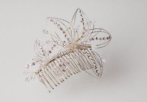 Canadian Tiaras & Jewellery - Crystal Lily Hair Comb 9705L - also available set of 5 Hairpins and Necklace  - Wedding / Special Occasions / Evening Wear Jewellery & Tiaras from the Wedding Accessories Boutique - Oxfordshire section