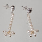 Canadian Wedding Jewellery - Earrings ES2051JE Pearl & Swarovski Crystal Drop Earrings - see also matching Hairband & Necklace - Jewellery from the Wedding Accessories Boutique